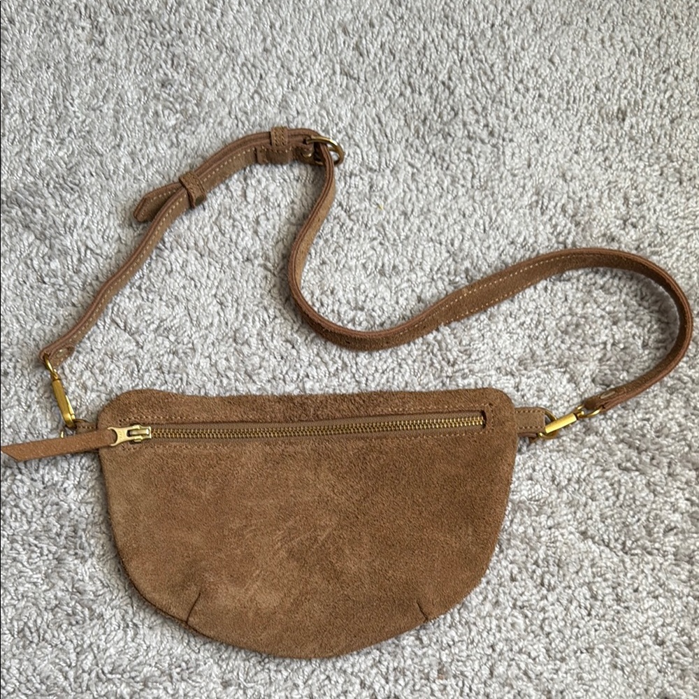 Abby Alley Sling Bag, color/ Caramel suede